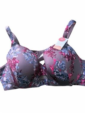 Cacique Floral Full-Coverage Bra. Comfort Bliss, lightly lined 48B